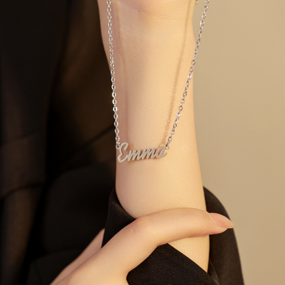 [Copy]Custom Name Thick Chain Necklace with Trendy Football Elements