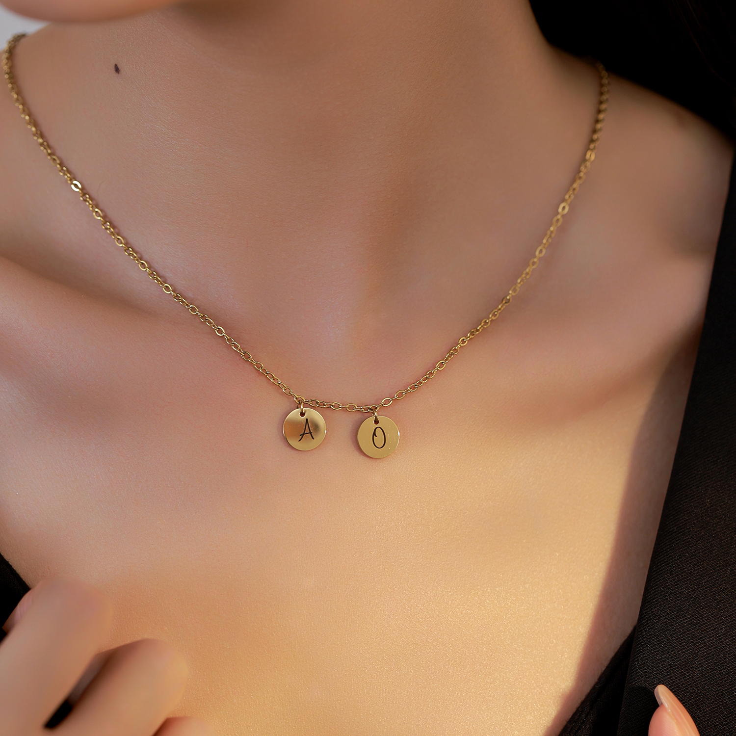 Custom Pendant Necklaces with Engraved Letters or Emojis