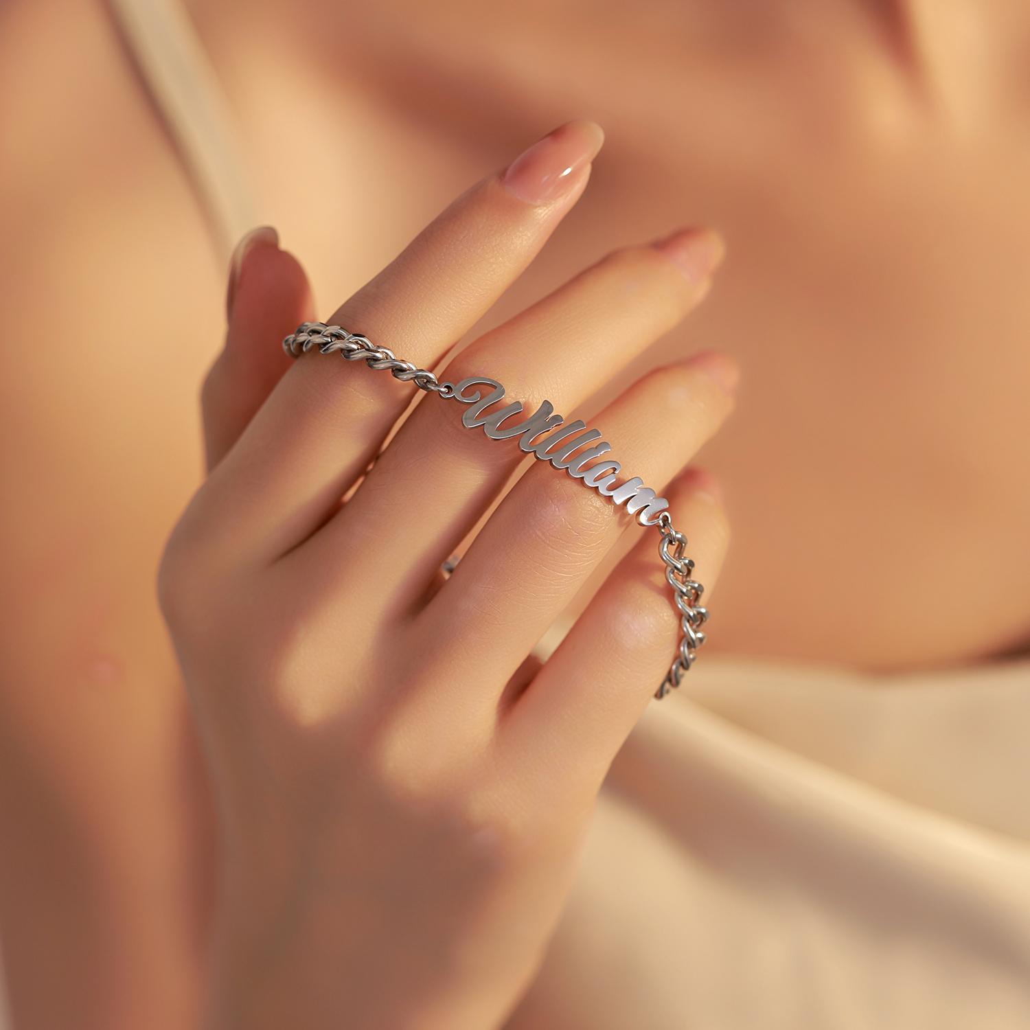 Custom Name Bracelets and Ankle with Thick Chains for Men and Women