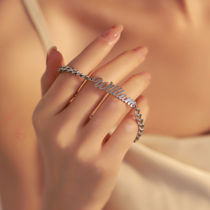 Custom Name Bracelets and Ankle with Thick Chains for Men and Women