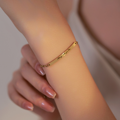 Narrow Version Custom Engraved Name or Sentence Bracelet
