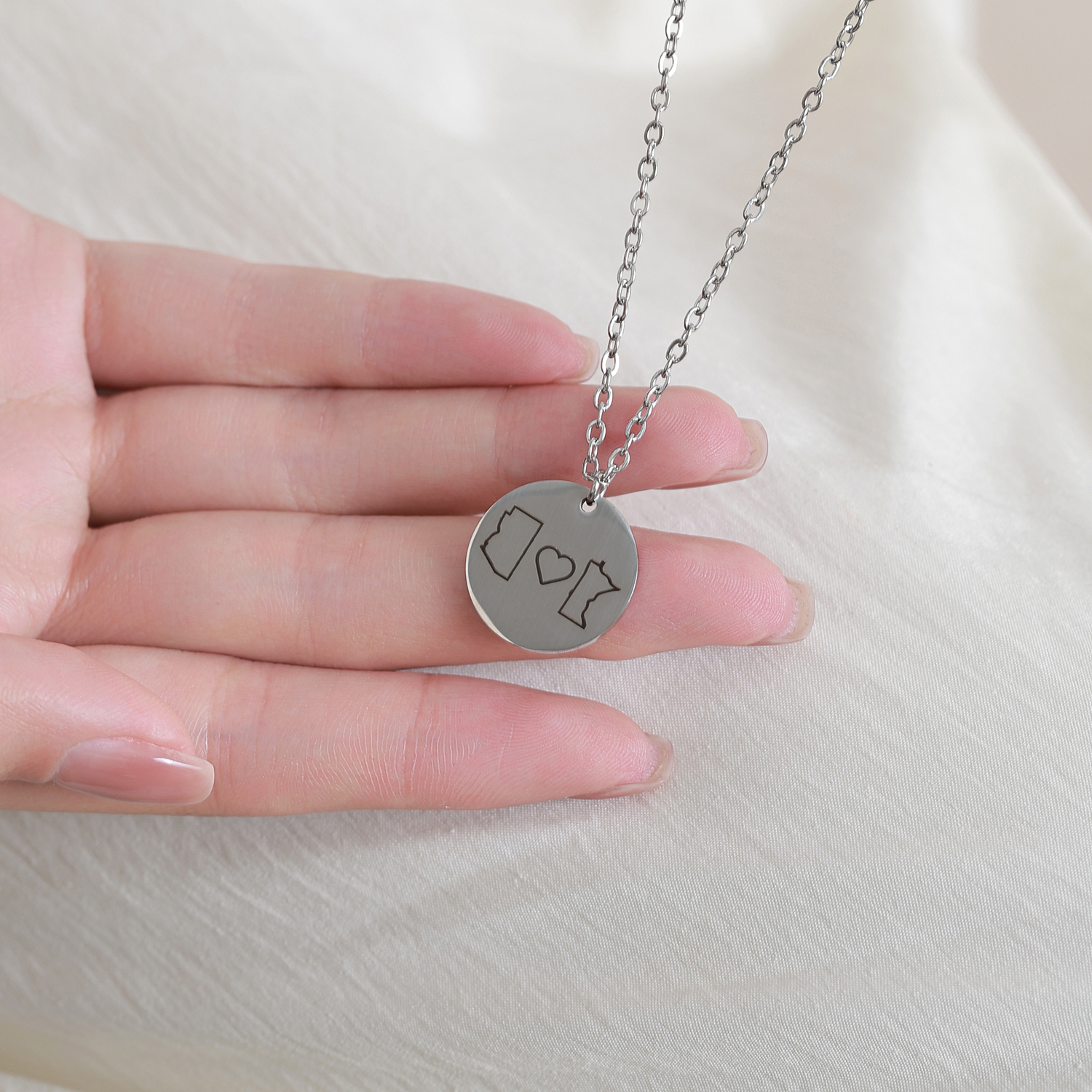 Custom City Map Shaped Necklace for Lovers