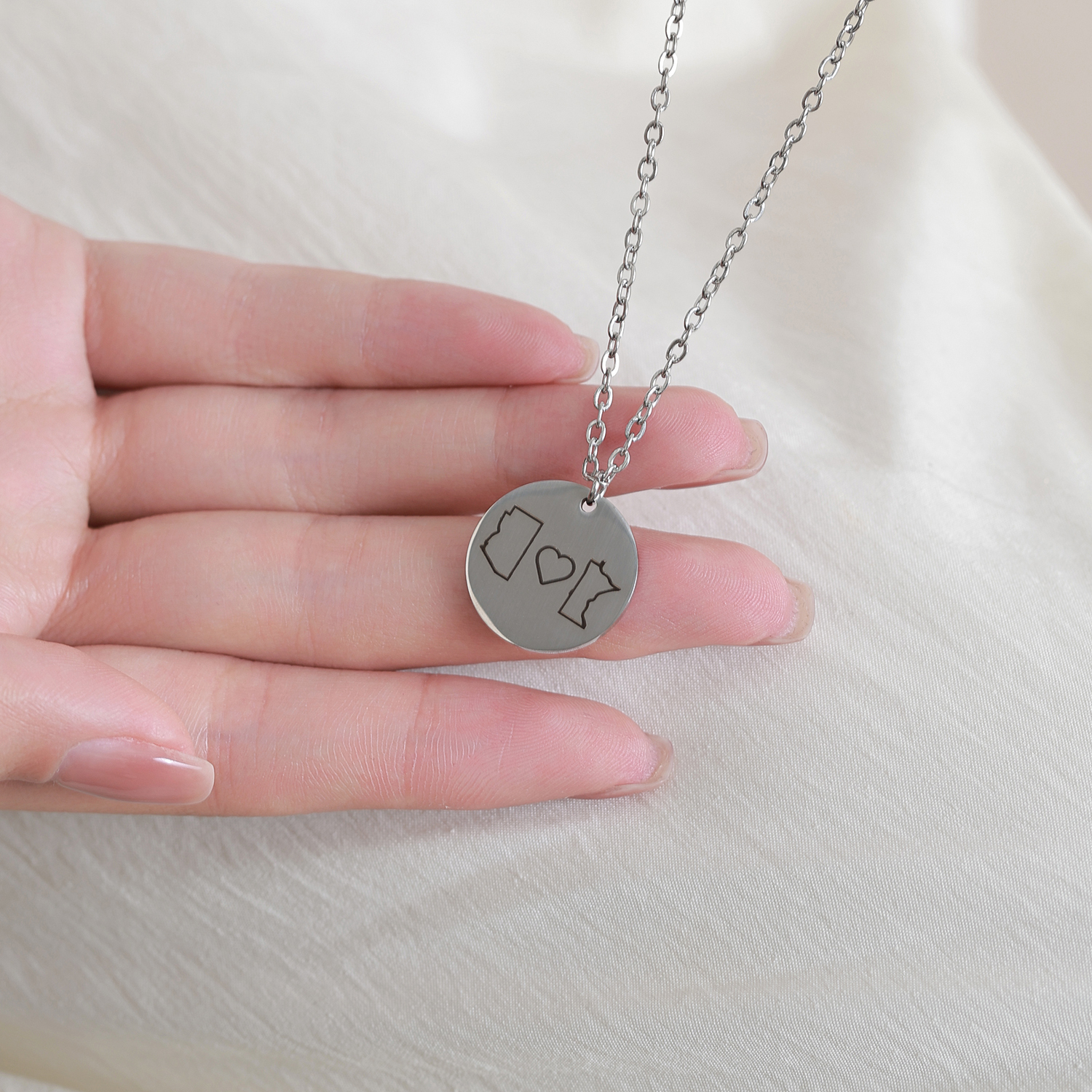 Custom City Map Shaped Necklace for Lovers