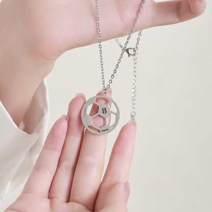 Custom Name Necklace in the Shape of Football
