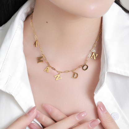 [Copy]Best Seller Custom Letter Name Pendant Necklace