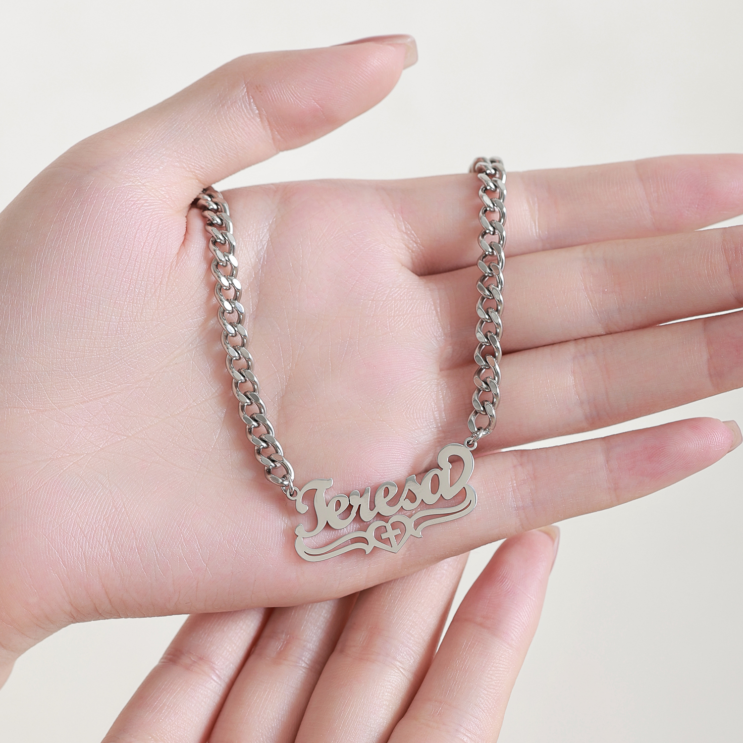 Custom Name Heart and Wings Necklace