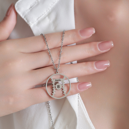 Custom Name Necklace in the Shape of Softball