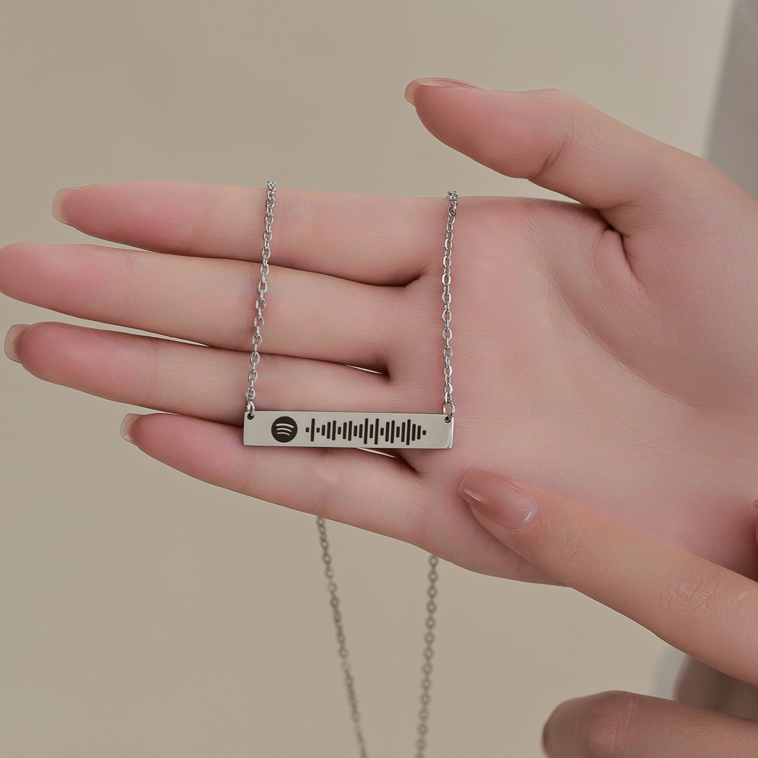 Custom Engraved Spotify Music Necklace