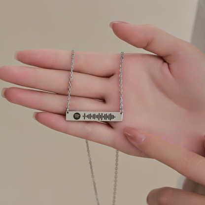 Custom Engraved Spotify Music Necklace