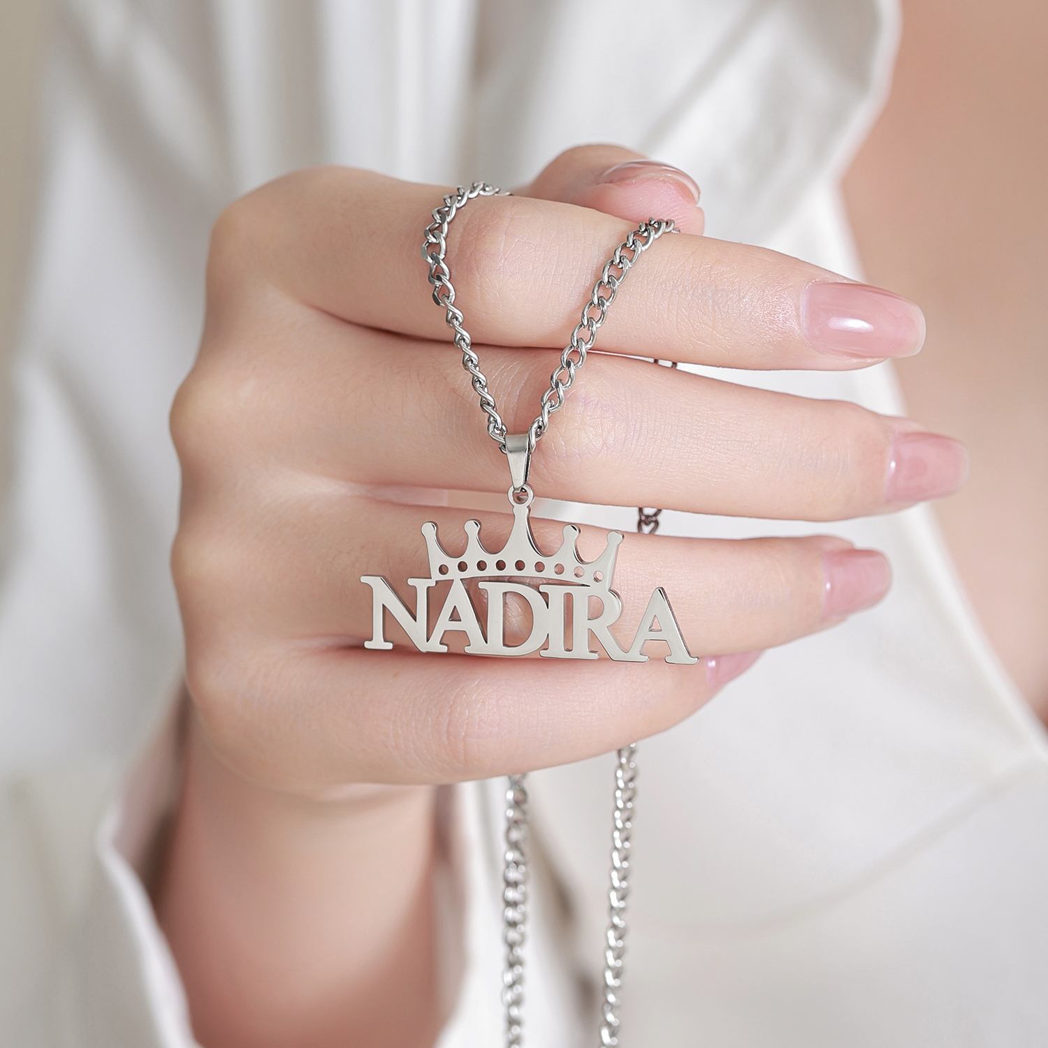 Custom Crown Name Cuban Link Necklace