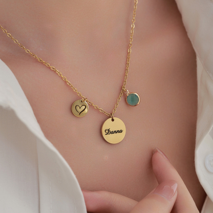 Custom Necklace combination Names Emojis and Birthstones