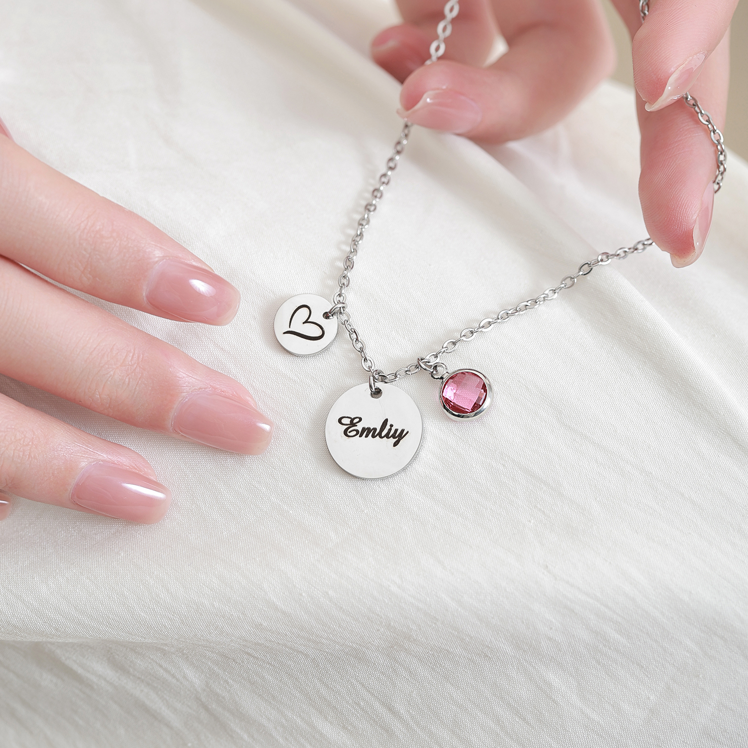 Custom Necklace combination Names Emojis and Birthstones