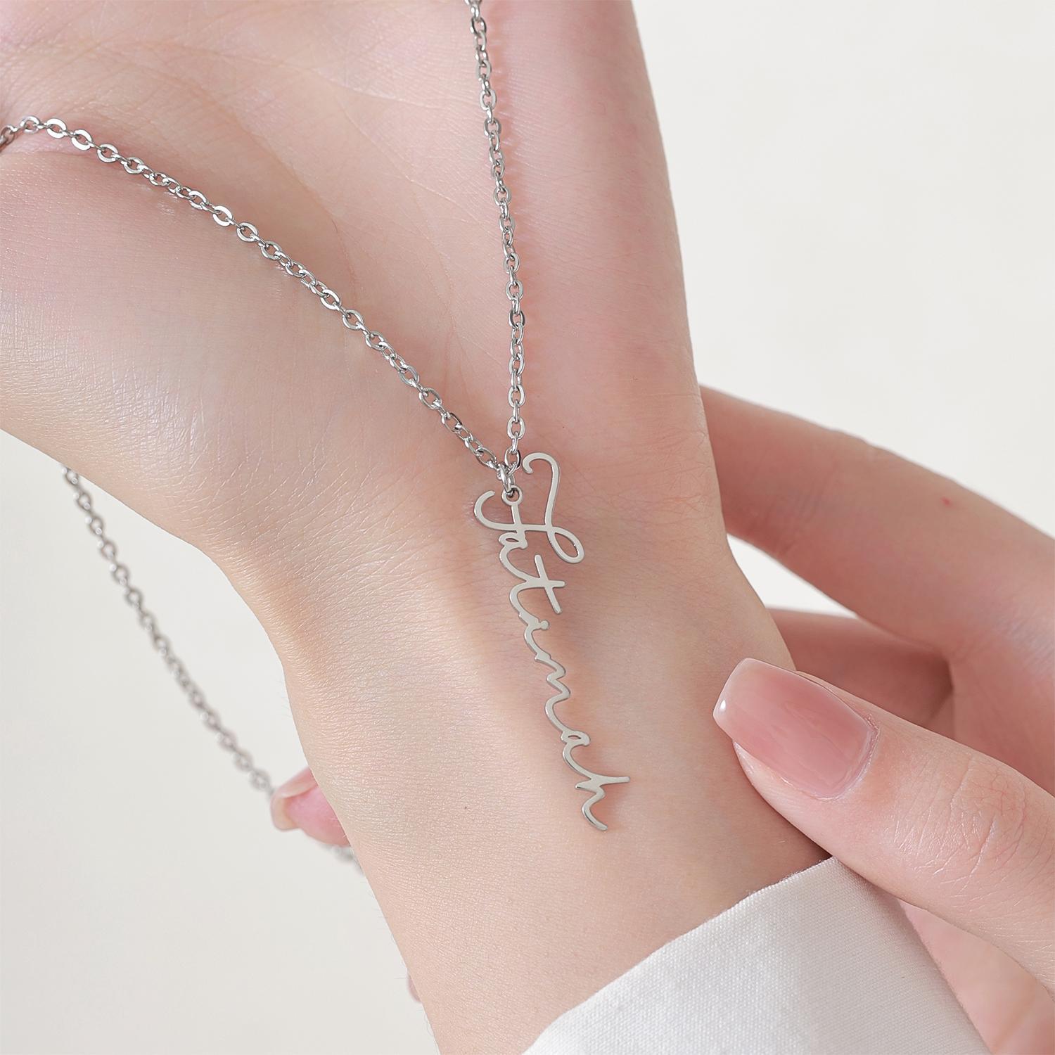 Custom Vertical Font Trendy Necklace