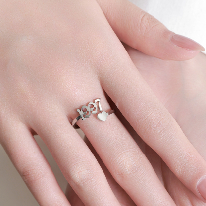 Custom Rings with Heart shaped for Memorial Years