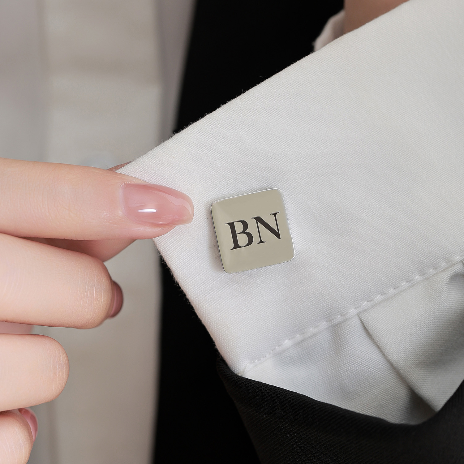 Six Styles of Square Custom Text Cufflinks