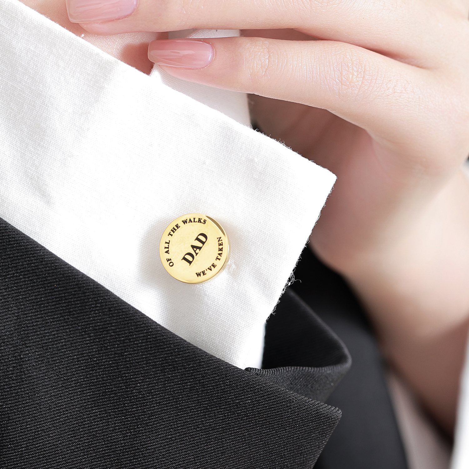 Eight Styles of Round Custom Text Cufflinks
