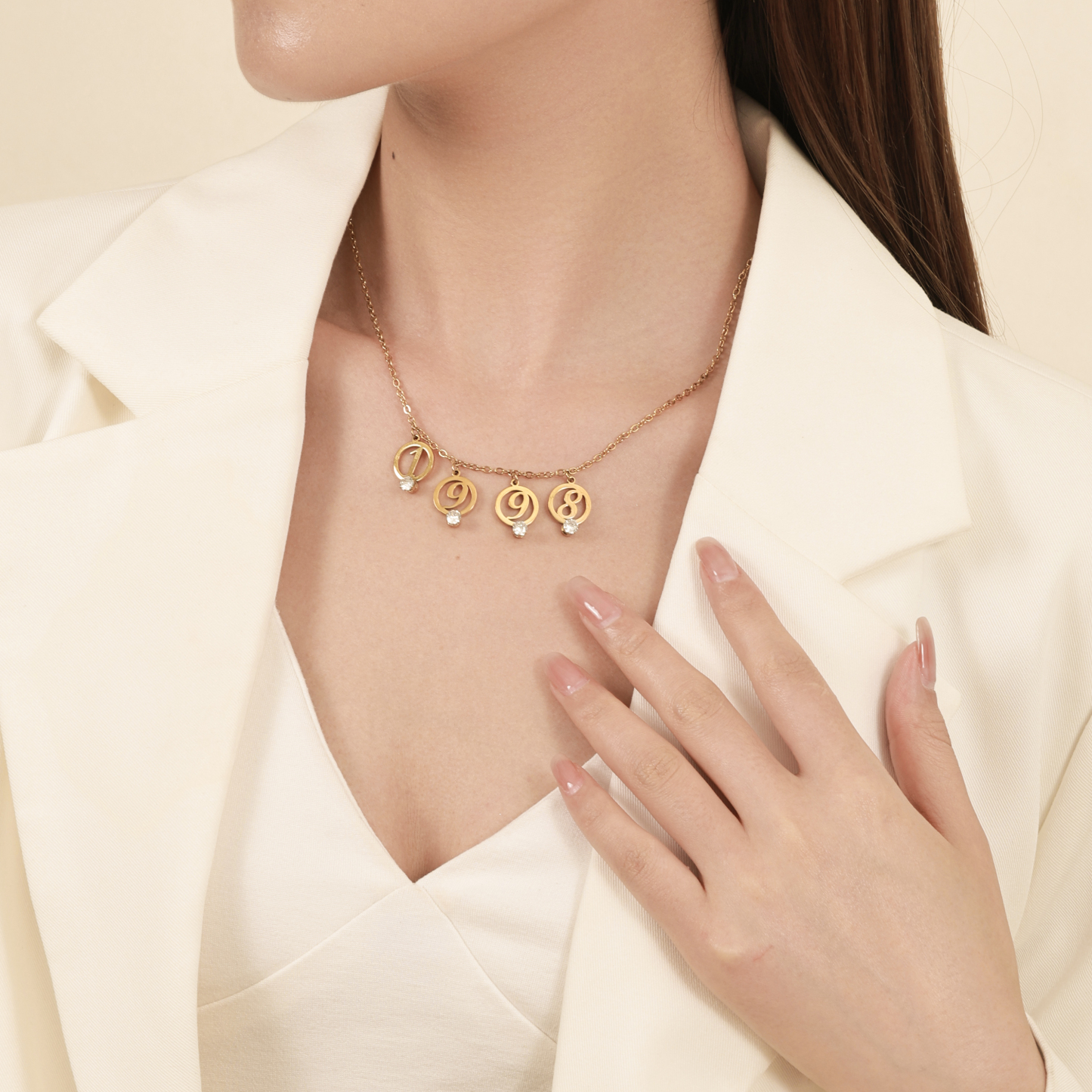 Custom Digital Rhinestone Necklace