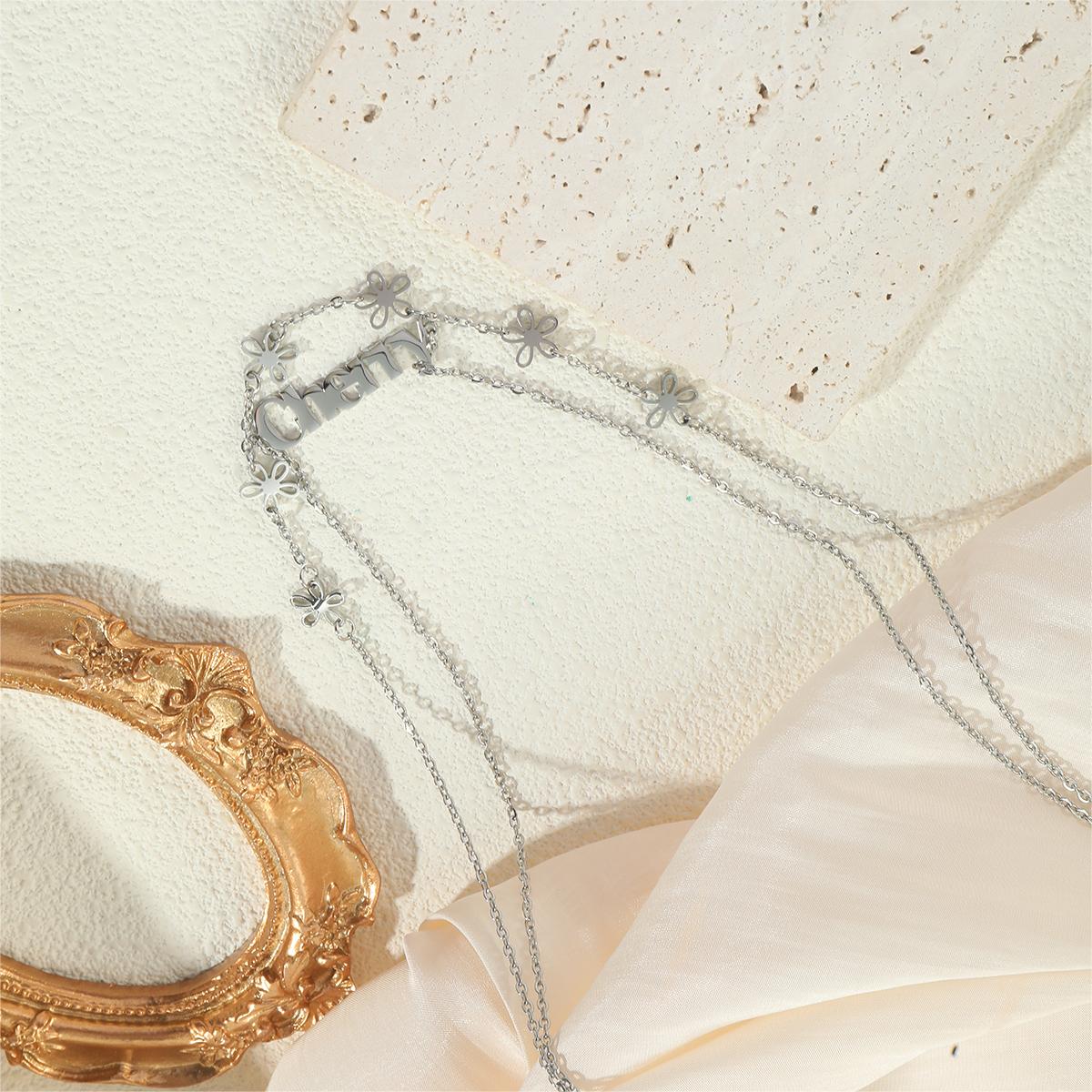 Custom Name Double-layer Flower Waist Chain 