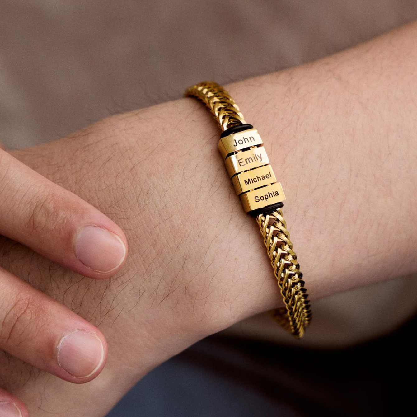 Men‘s Personalized Multi Name Engraved Bracelet
