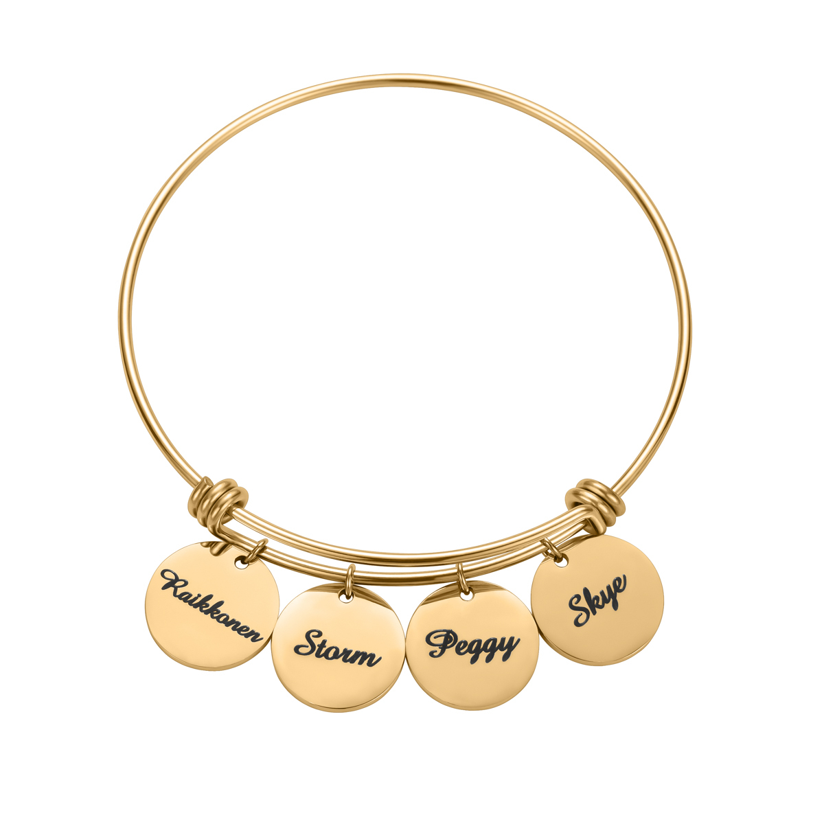 Classic Custom Name Bracelet with Disc Shape
