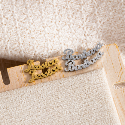 Sand-Pressed Customized Name Earrings