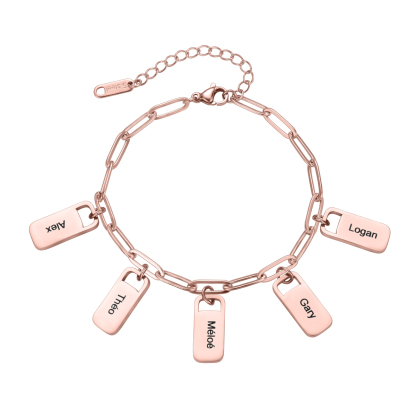 Custom Multiple Names bracelet of Rectangular Pendants