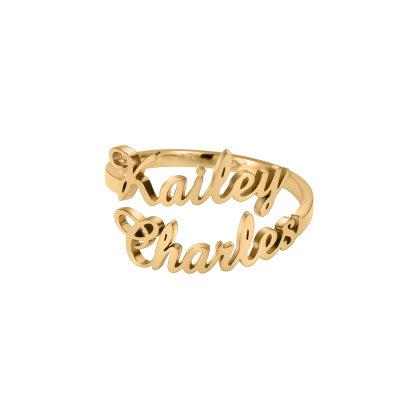 Custom Name Ring with Memorial Significance for Two Names