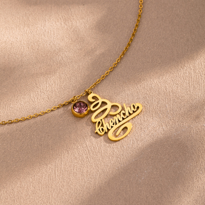 [Copy]Custom Name Necklaces with Double-sided Christmas Snowflake Elements