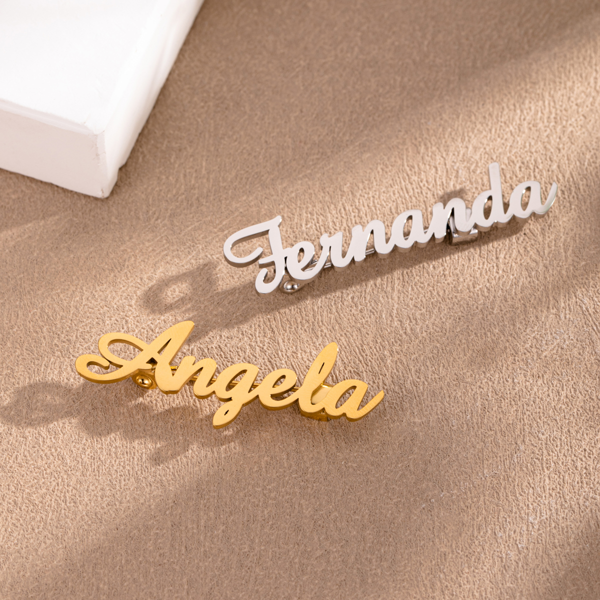 Custom Name Brooches with Artistic Fonts