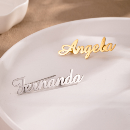 Custom Name Brooches with Artistic Fonts