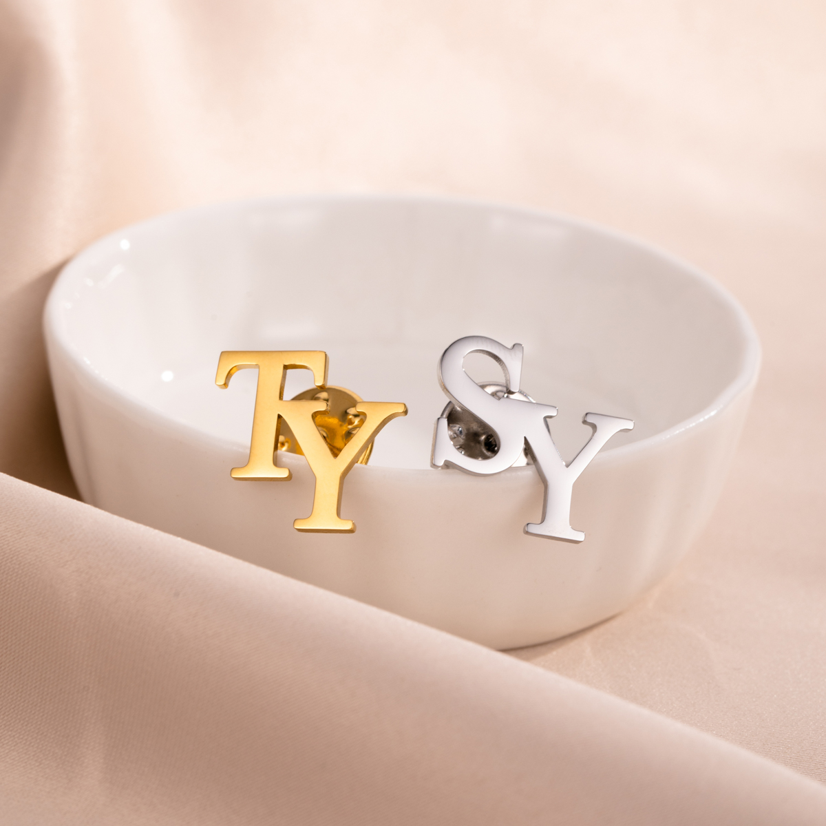 Double Initial Personalised Brooch