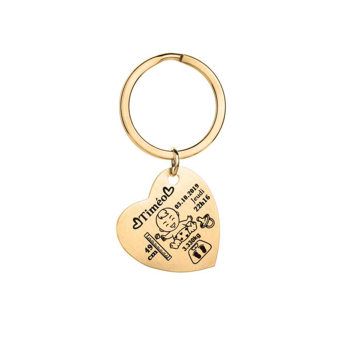 Custom Keychains with Newborn's Birth Information
