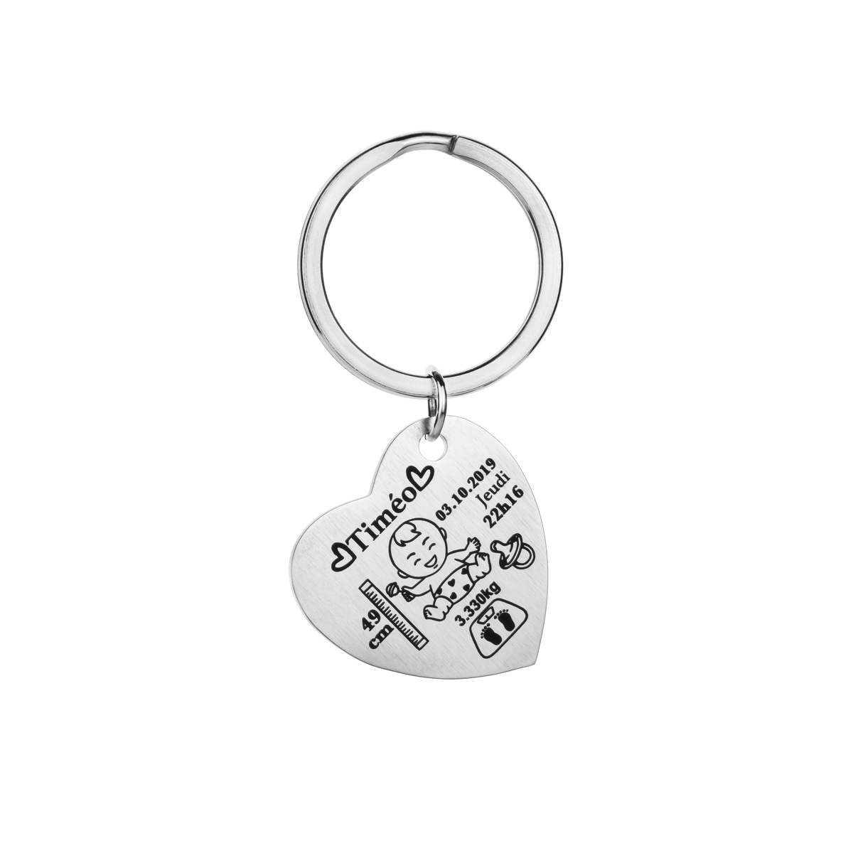 Custom Keychains with Newborn's Birth Information