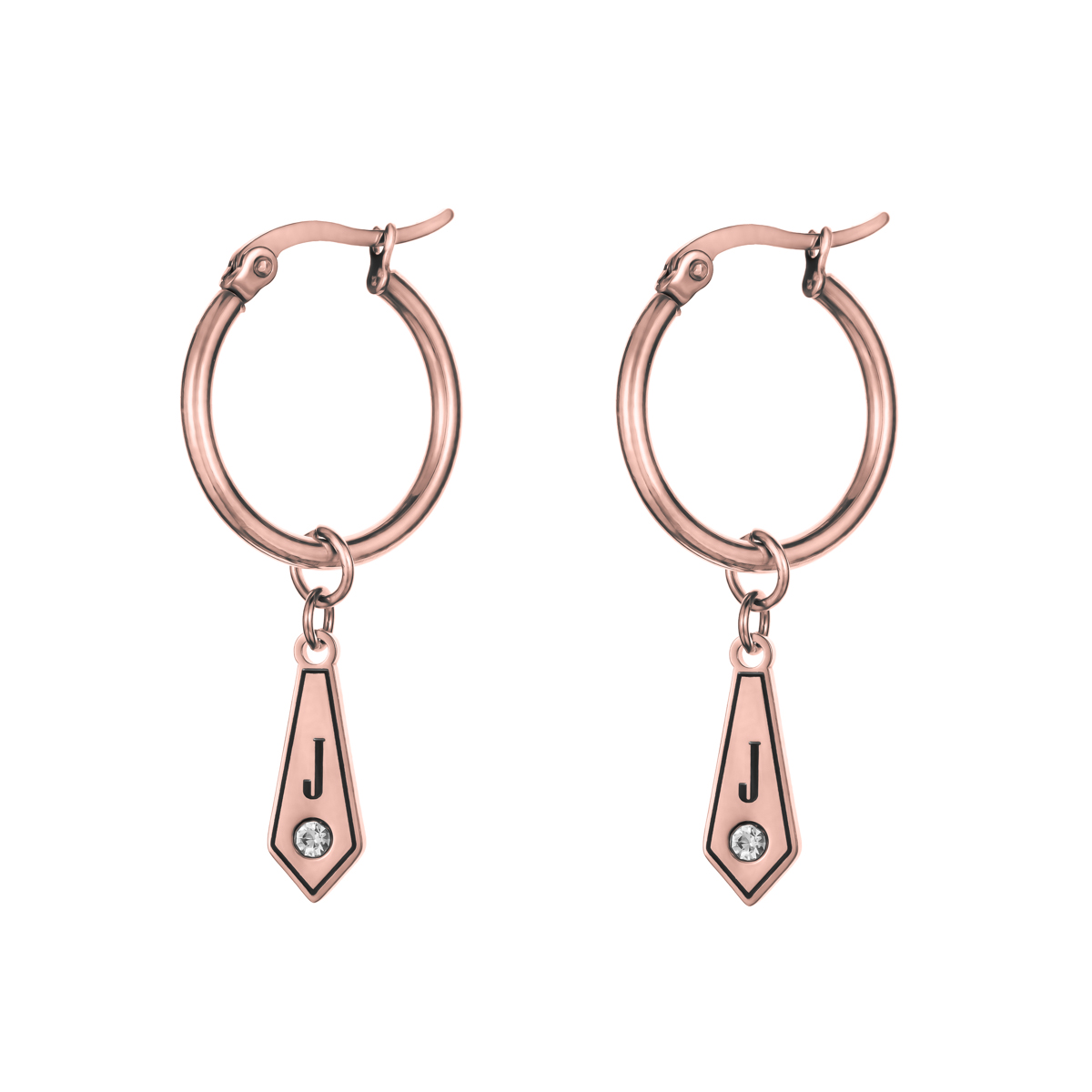 Custom Initial Earrings with Rhinestone