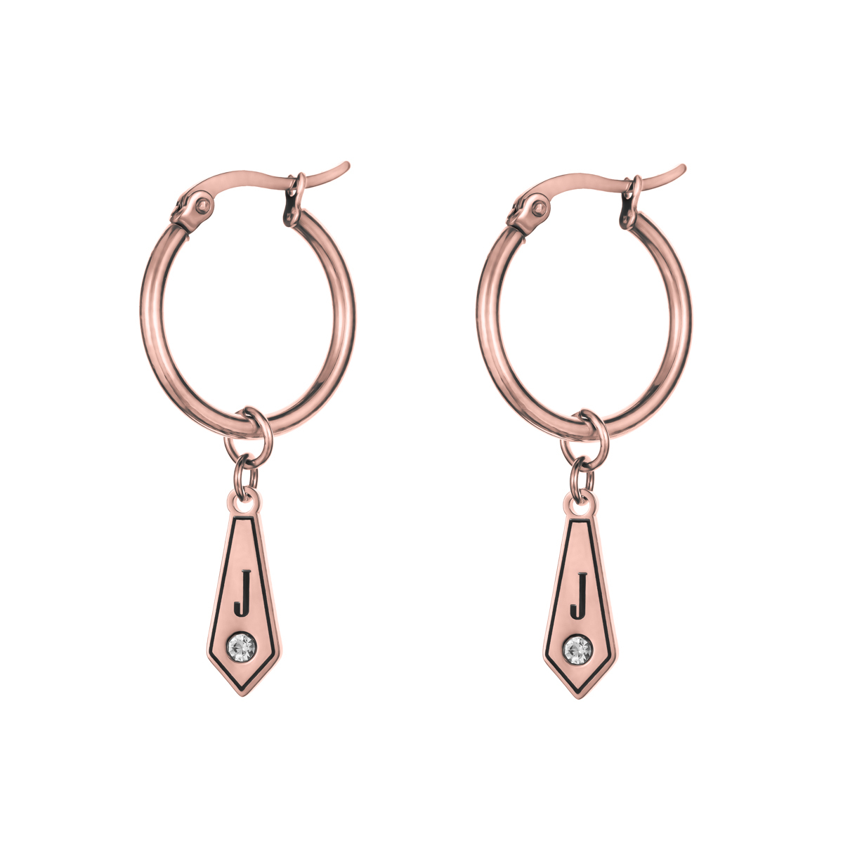 Custom Initial Earrings with Rhinestone