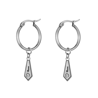 Custom Initial Earrings with Rhinestone