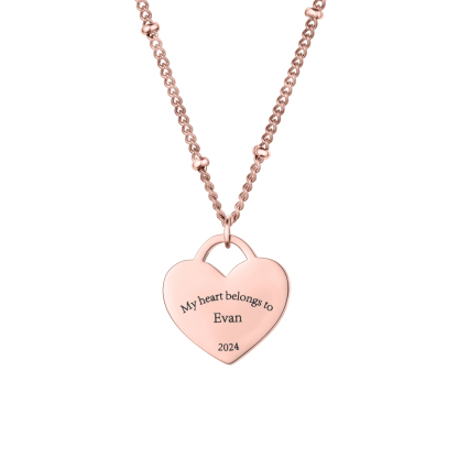 Custom Engraved Necklace in Heart Shape