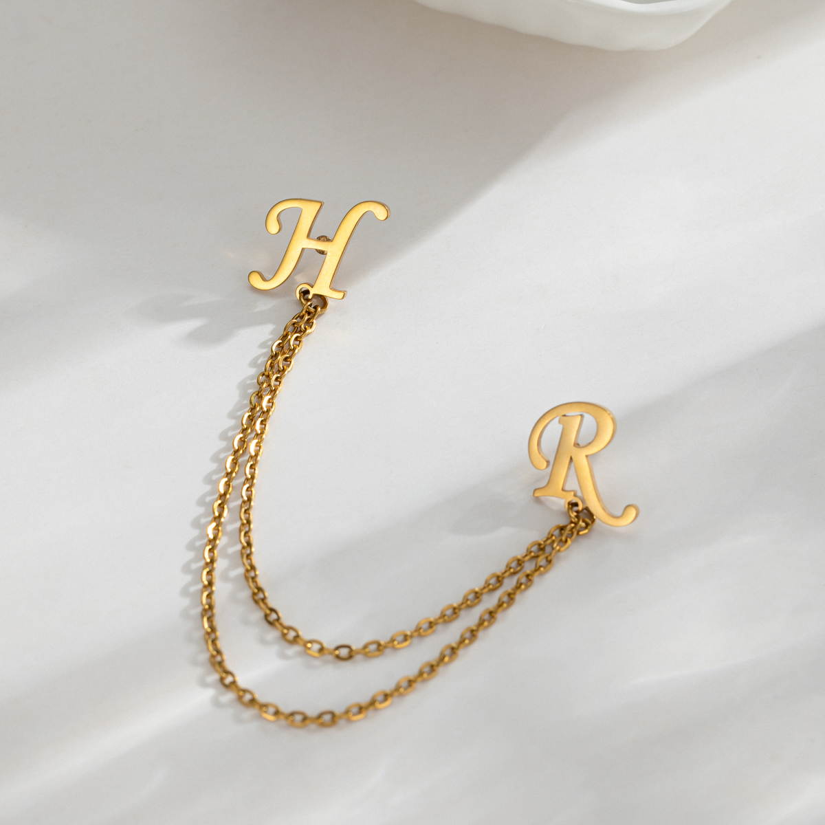 Customized Double Initial Brooch