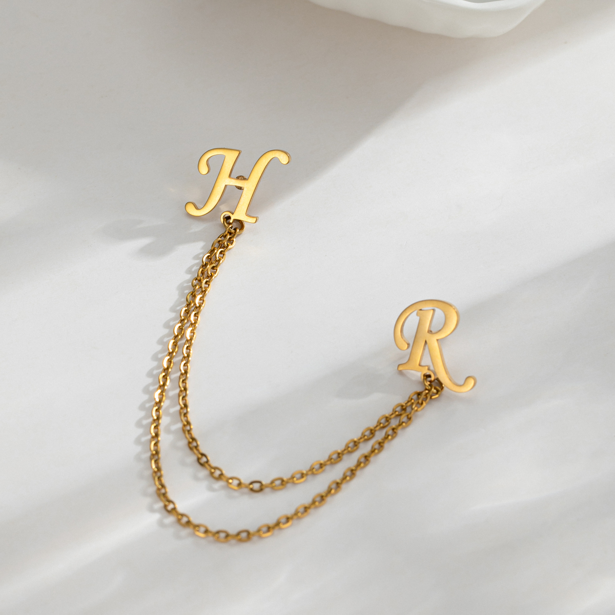 Customized Double Initial Brooch