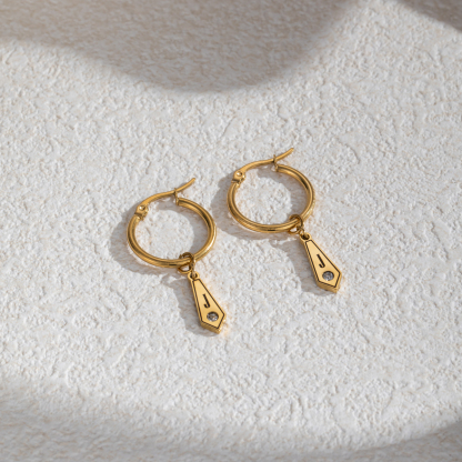 Custom Initial Earrings with Rhinestone