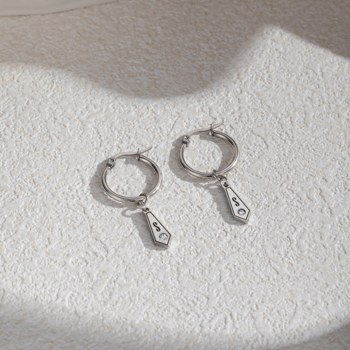 Custom Initial Earrings with Rhinestone