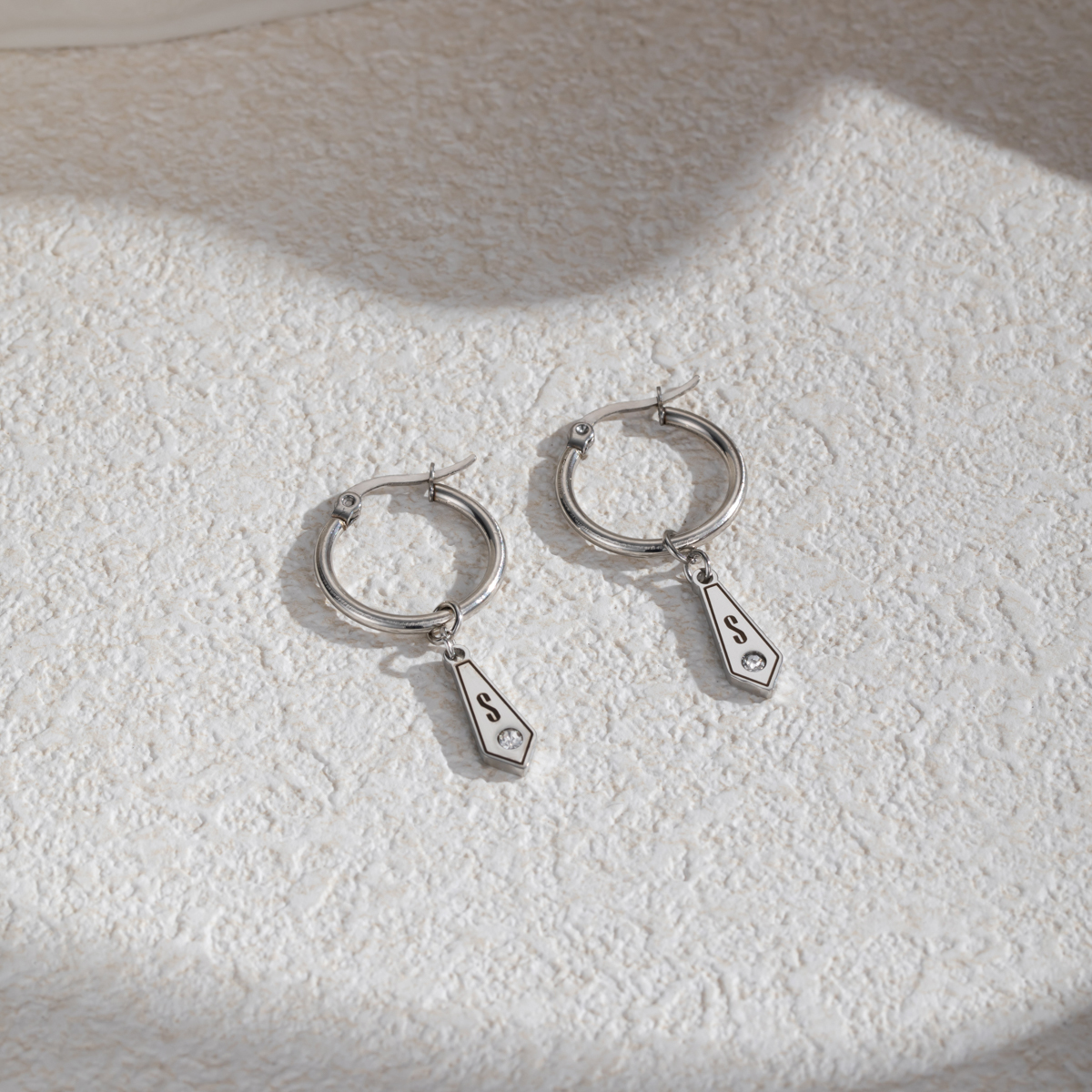 Custom Initial Earrings with Rhinestone