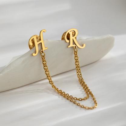 Customized Double Initial Brooch
