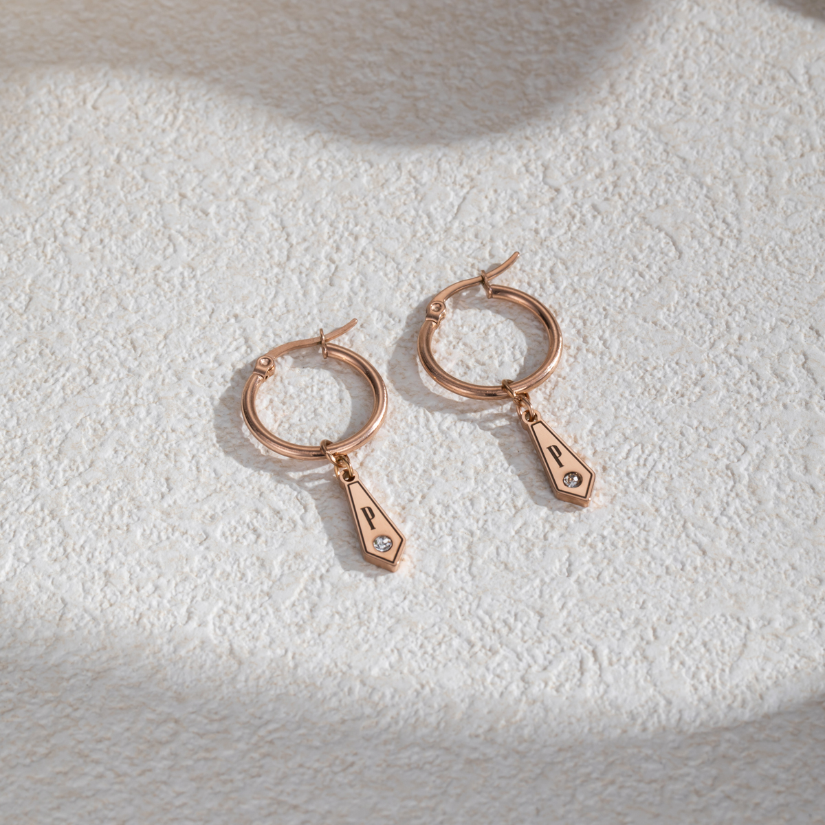 Custom Initial Earrings with Rhinestone