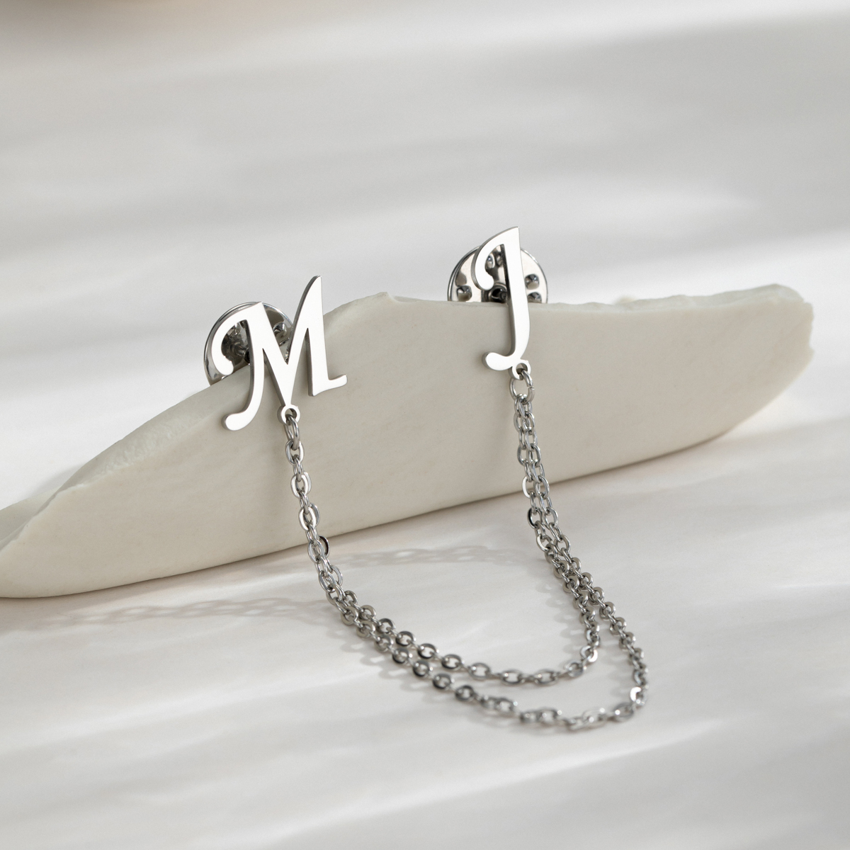 Customized Double Initial Brooch