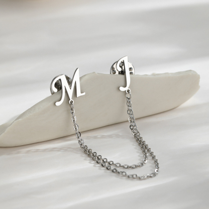Customized Double Initial Brooch