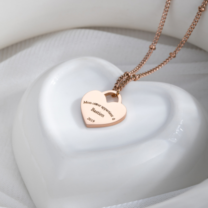 Custom Engraved Necklace in Heart Shape