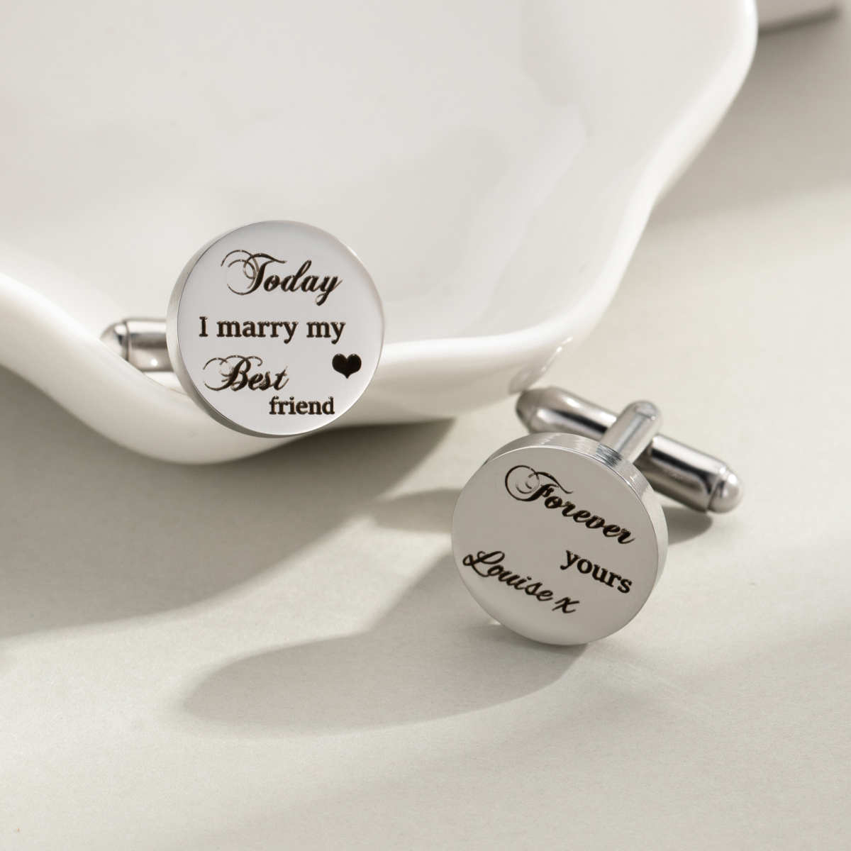 Round Custom Message Cufflinks for the Important People