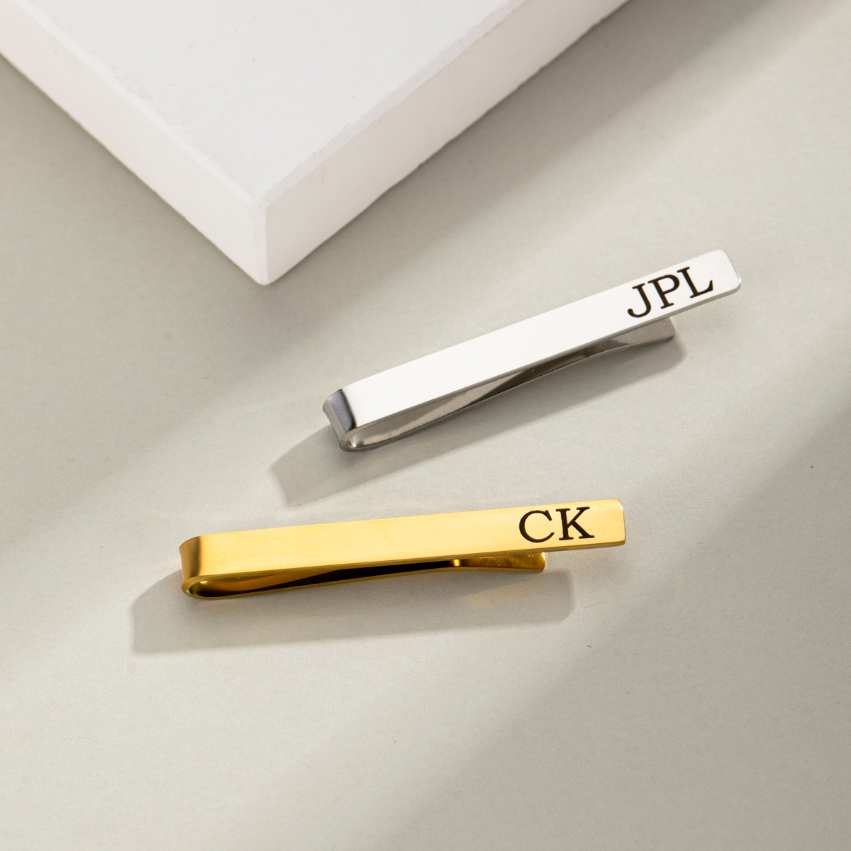 Customized Initial Letter Engraved Tie Clip