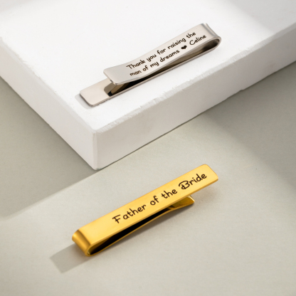 Double-sided Customized Words Engraved Tie Clip
